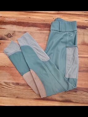 Piper Teal Riding Breeches with Knee Patch